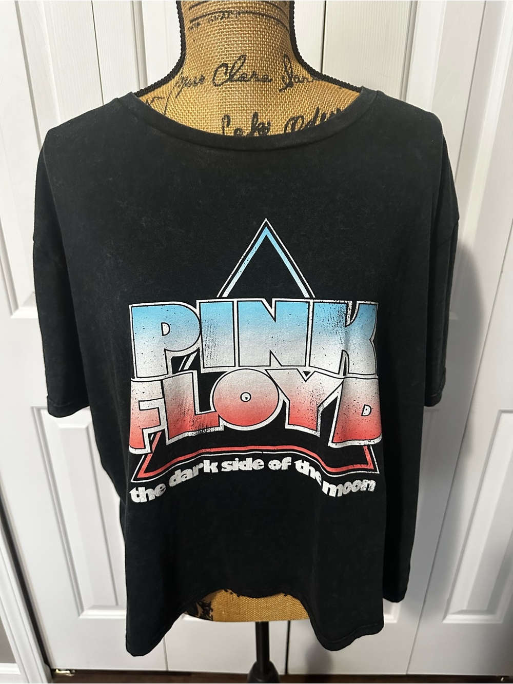 BNWT Gray Pink Floyd Cropped Short Sleeve T-Shirt